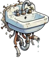 Ripped-off sink