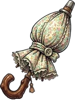 Granny's umbrella : Ridiculous weapon, 6 damage, +20% parry. Granny's umbrella