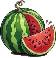 Watermelon (not unlocked yet) : Heavy weapon, 18 damage, also hits the opponent's pets, can be used 1 times. Watermelon