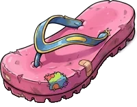 Flip-flop (not unlocked yet) : Small, quick weapon, 5 damage, each chained hit lands a little harder. Flip-flop